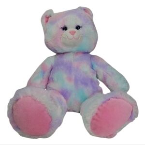 Build A Bear Plush Pastel Swirl Tie-Dye Kitty Cat Pink Purple Blue 16 in